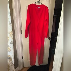 Men's (Women's) one piece pajamas. Red, Christmas, Onesie